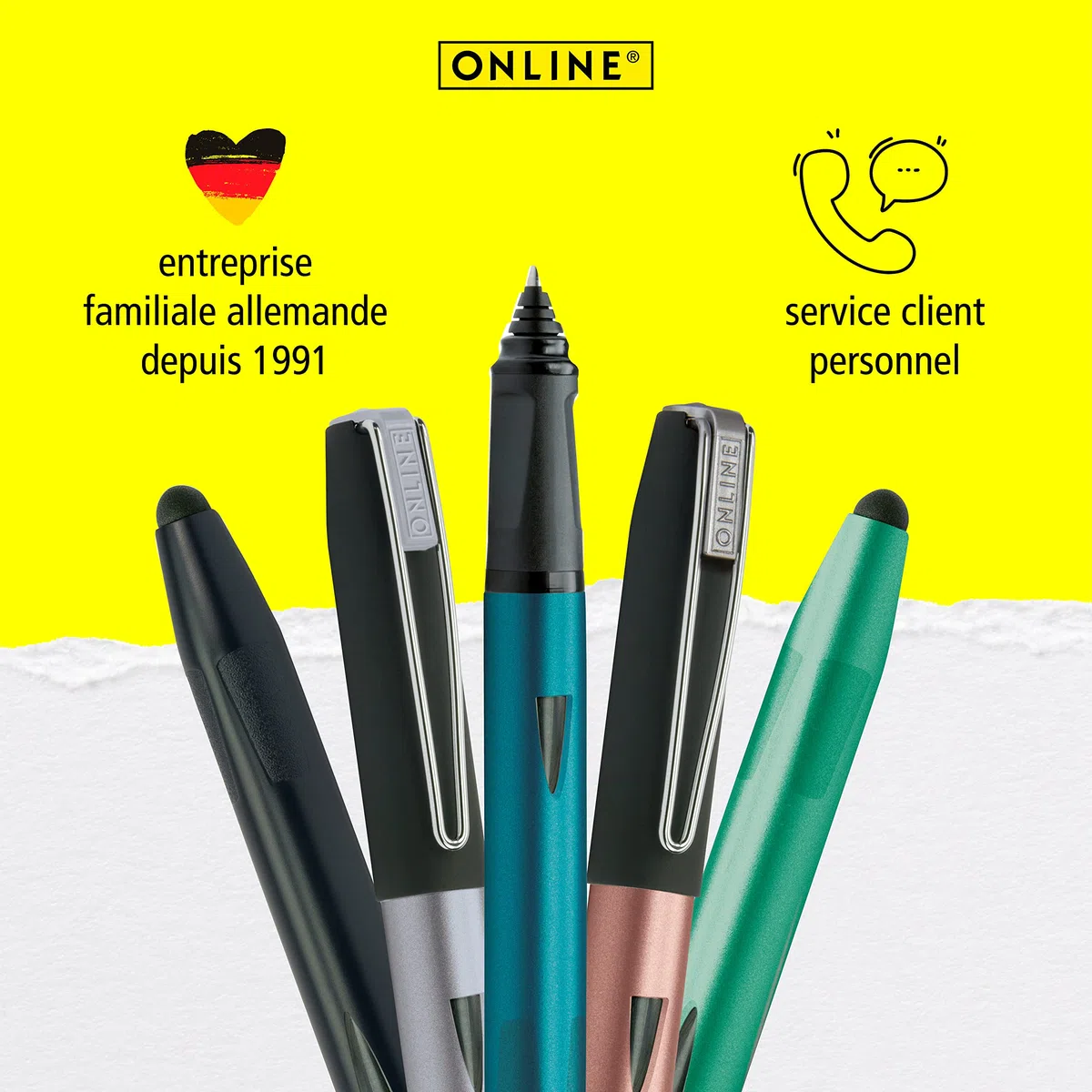 Online Roller à cartouches ergonomique - Switch Plus Pétrole - pour cartouches d'encre standard, rechargeable, avec stylus tip, convient pour droitiers et gauchers, pour filles/garçons/adultes