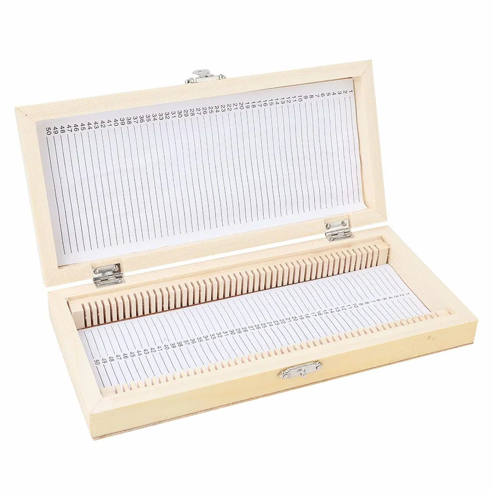 Akozon Boîte de Diapositives de Microscope, 50 pièces de biologie préparées en Verre de Microscope Diapositives échantillons en Bois boîte de Rangement de Diapositives pour étudiant