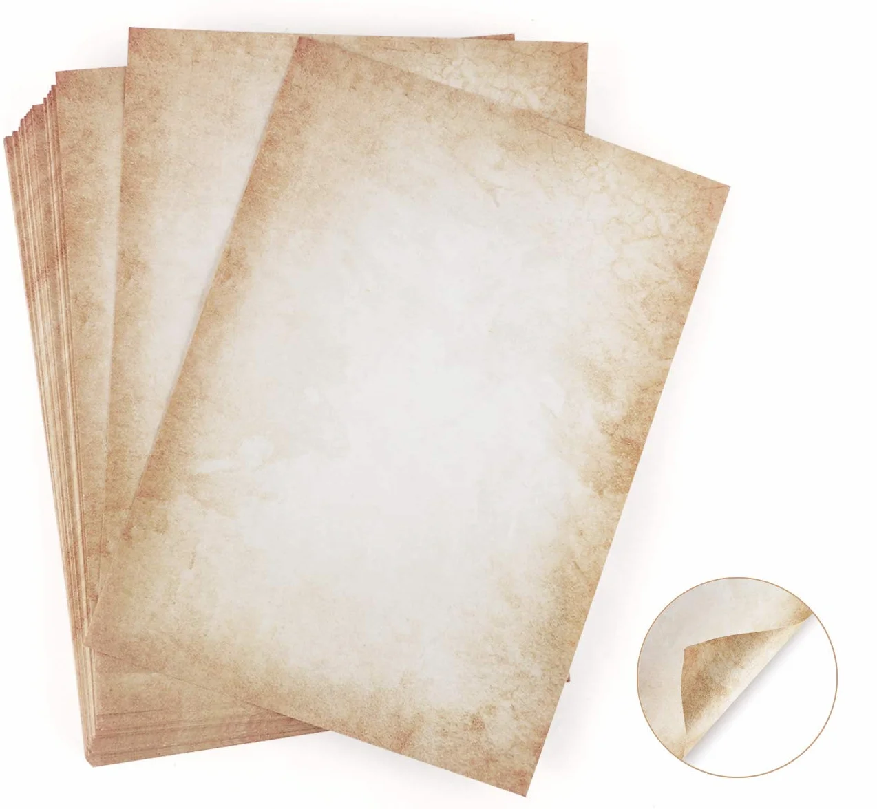 100 feuilles de papier d'écriture avec motif vieux papier DIN A4 120 g/m² Absofine Impression Offset