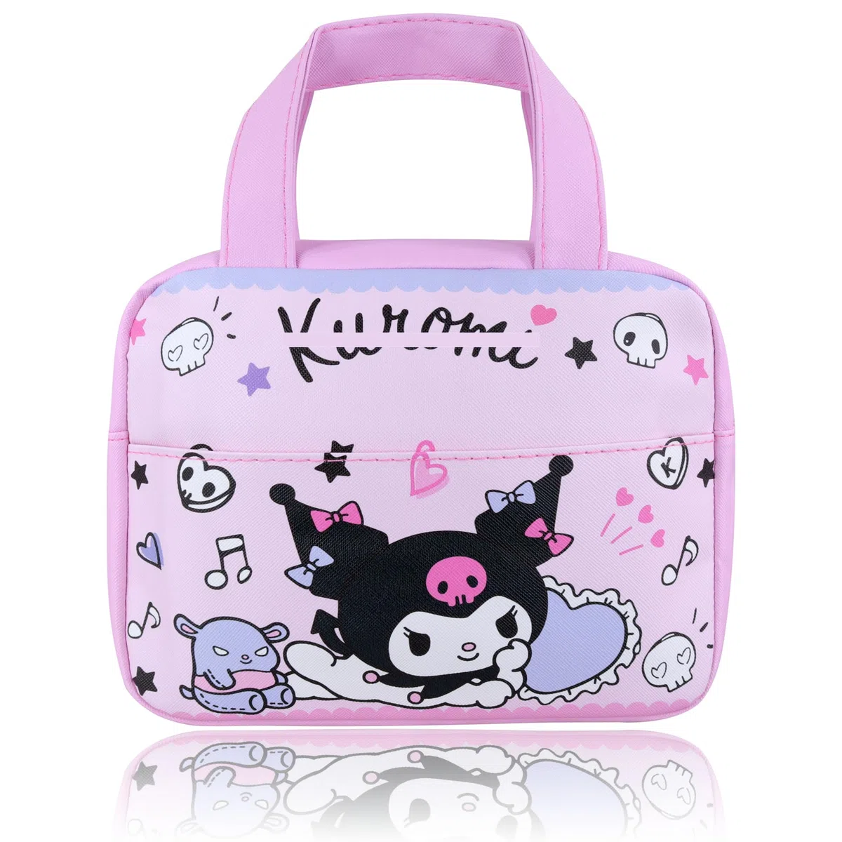 Roffatide Anime Kuromi Sac à lunch pour l'école et le travail Boîte à lunch isolante réutilisable Récipient de voyage pour pique-nique Boîte à lunch pour filles et garçons