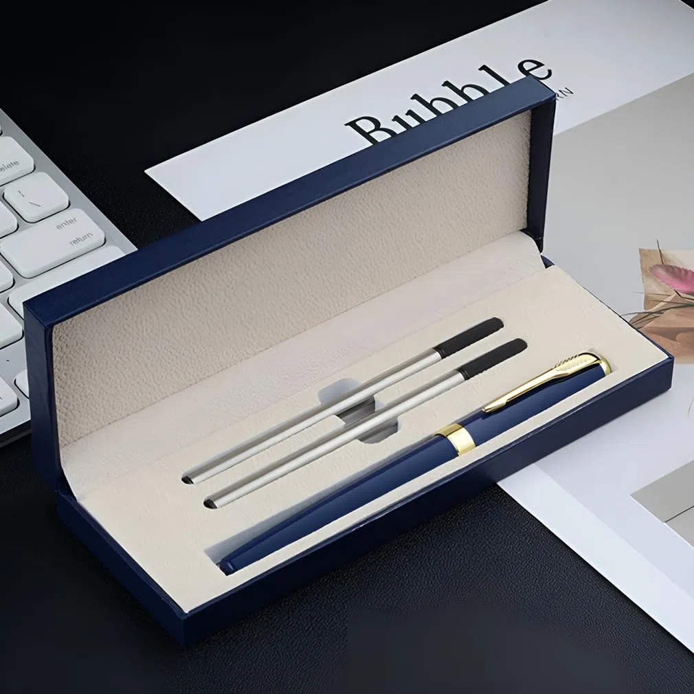 Ensemble de stylos en métal (encre noire), stylo Signature en métal professionnel, ensemble de stylos à encre métallique, stylo Signature d'apparence bleue, stylo à bille