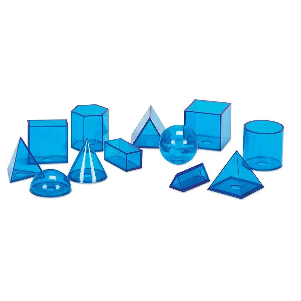 hand2mind Blue Power Lot de 12 solides géométriques
