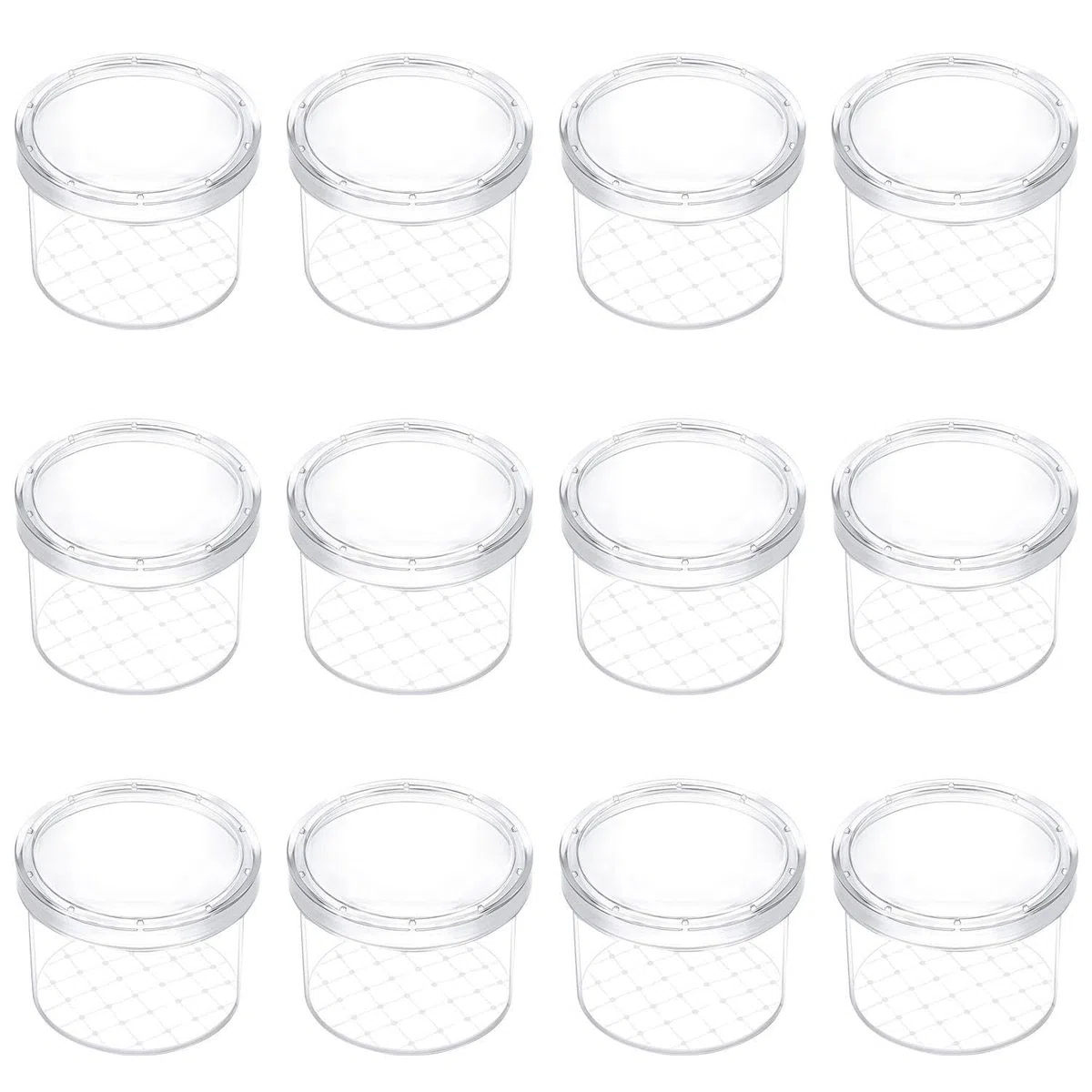 Lot de 12 Flacons À Insectes, Boîte en Plastique avec Loupe Intégrée, Boîte D'Observation D'Insectes, Bouteille D'Instrument D'Observation, Accessoires D'Observation Scientifique