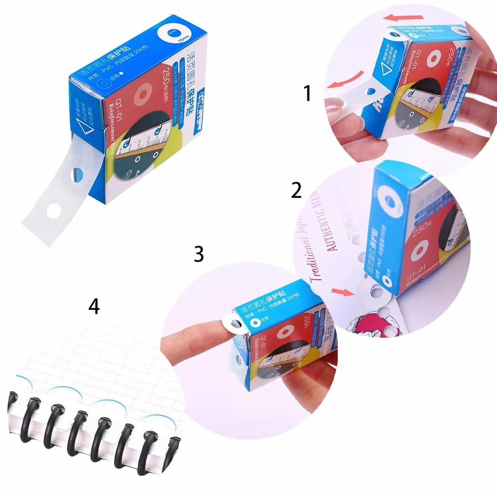 1000 Pièces Œillets de Renfort Oeillets Étiquettes Classeur Renforts Autocollants Protecteurs de Trou pour Feuilles Mobiles (Extérieur 15 mm, Intérieur 6 mm)