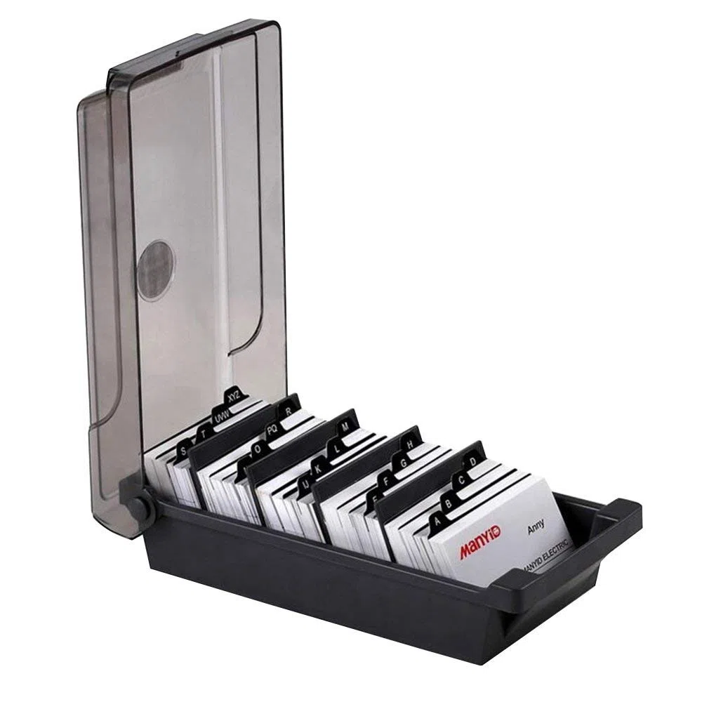 Boîte de rangement pour cartes de visite, 500 cartes de visite, avec séparateurs