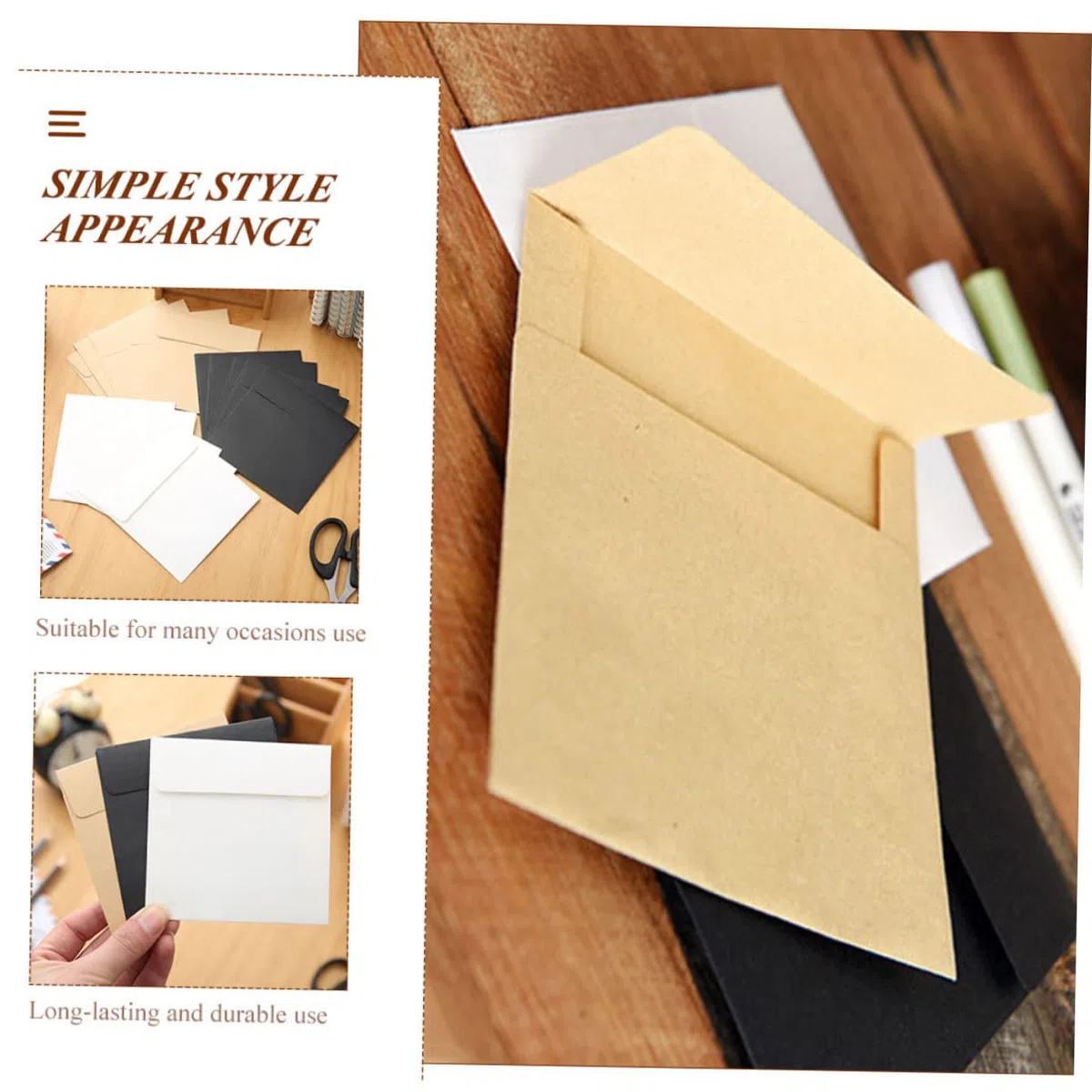 HOMSFOU 100 Pièces Enveloppes Kraft Petit Format en Papier Pratique et Simple Style pour Cartes et Petits Paquets pour Bureau ou Organisation