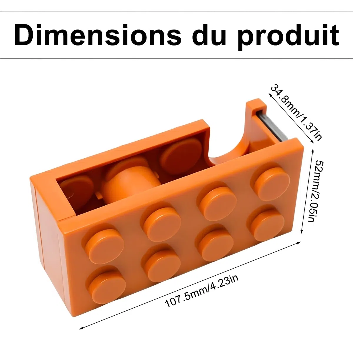 4 Pièces Devidoir Scotch, Taille Devidoir Scotch Bureau, Format Bloc de Construction Dérouleur, pour Bureau, Travaux Manuels et Création