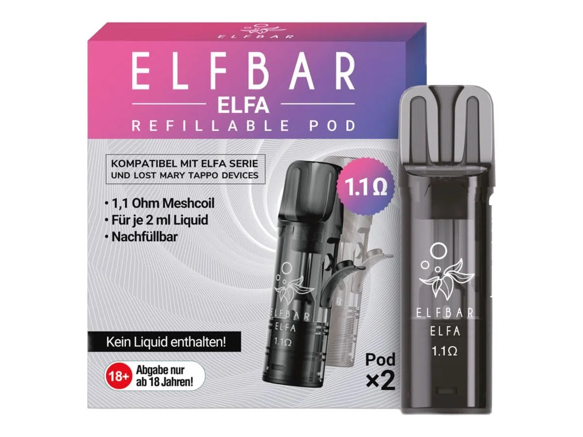 Elfbar Elfbar ELFA Pack de 2 capsules vides rechargeables + stickers