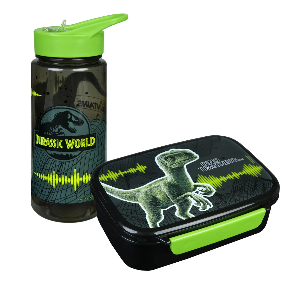 Scooli - Jurassic World Set de Vaisselle pour Enfants - Set composé d'une boîte à Pain et d'une Gourde - idéal pour l'école ou Le Jardin d'enfants - à partir de 4 Ans - en Plastique - sans BPA