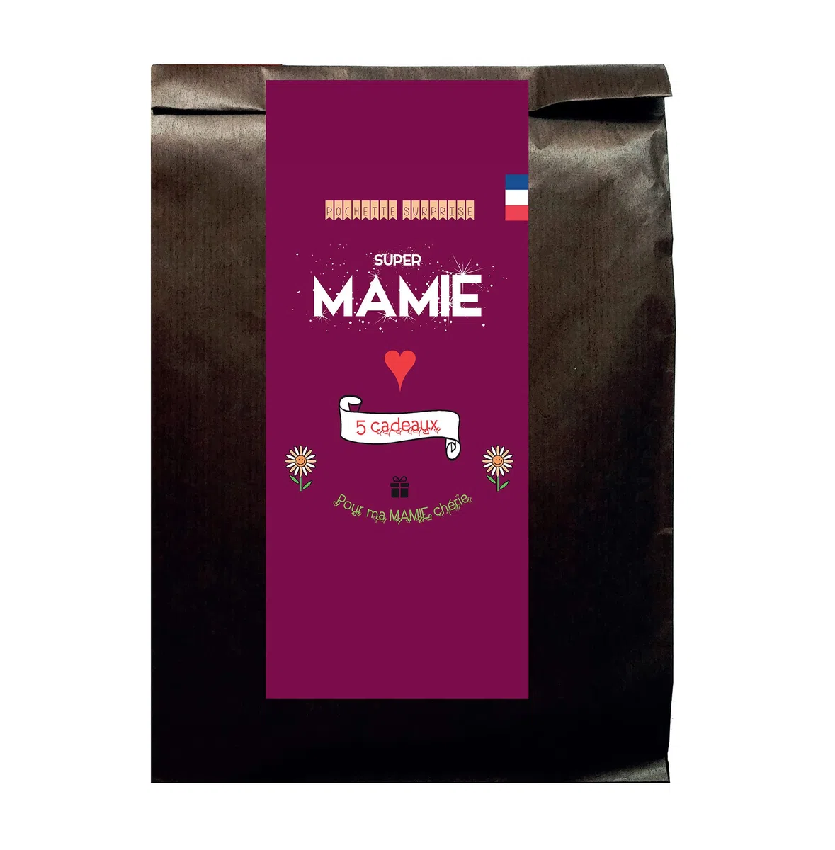 Pochette Surprise 5 Cadeaux pour Mamie - Cadeau de Table et de fête des Grands-Meres - Plein de tendresse et de surprises