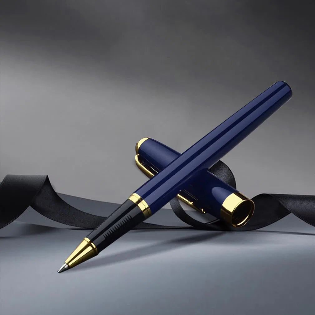Ensemble de stylos en métal (encre noire), stylo Signature en métal professionnel, ensemble de stylos à encre métallique, stylo Signature d'apparence bleue, stylo à bille