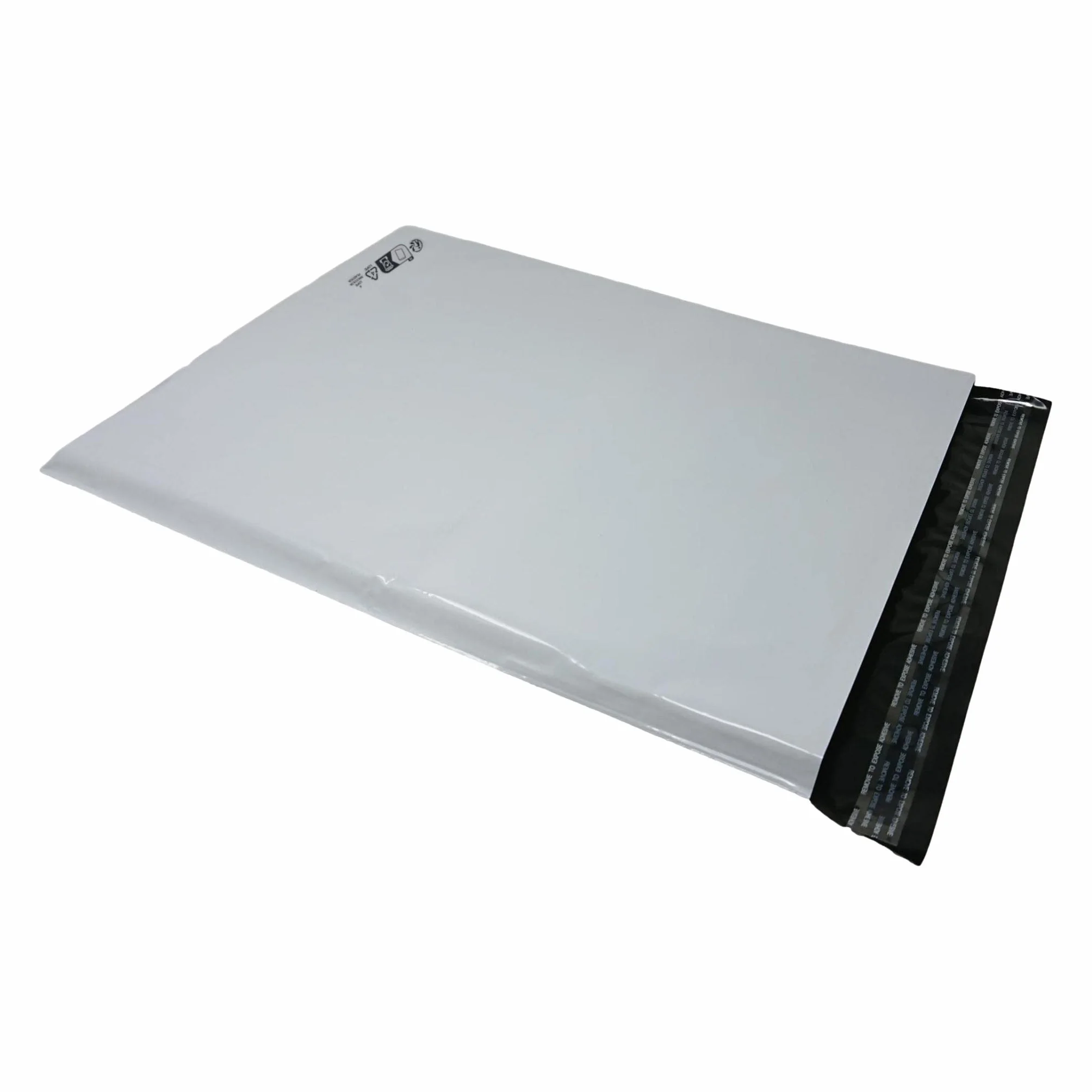 Lot de 50 Enveloppes plastique blanches opaques A3 350 x 450 mm,pochettes d'expédition 35x45 cm 60 microns. Enveloppe fine 22g haute résistance, légère, solide, inviolable et imperméable.