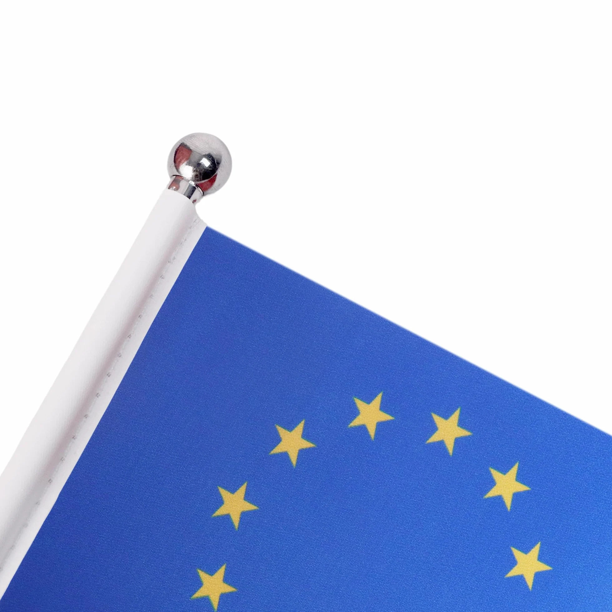 AZ FLAG - Drapeau De Table Europe Prestige - Drapeau Européen - Union Européenne - Ue De Bureau En Satin Avec Hampe De 30cm Et Socle En Métal - 22x15 cm