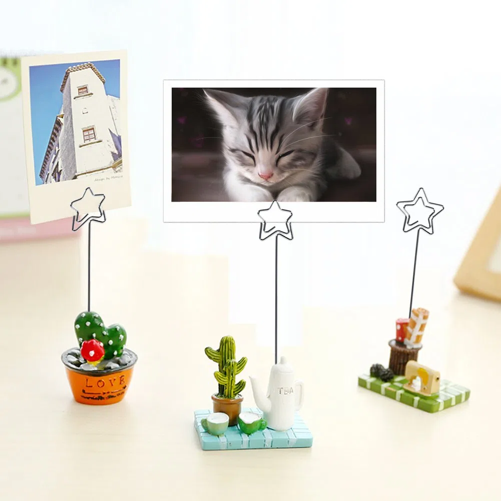 porte photo,paper clip holder,clip mémo photo étoile,Clip Mémo en Fils Métalliques 50 X Porte-Photo Argent Rond Porte-carte de Note Photo Mémo Papier Note Affichage Clip Support Forme Ronde Table Numé