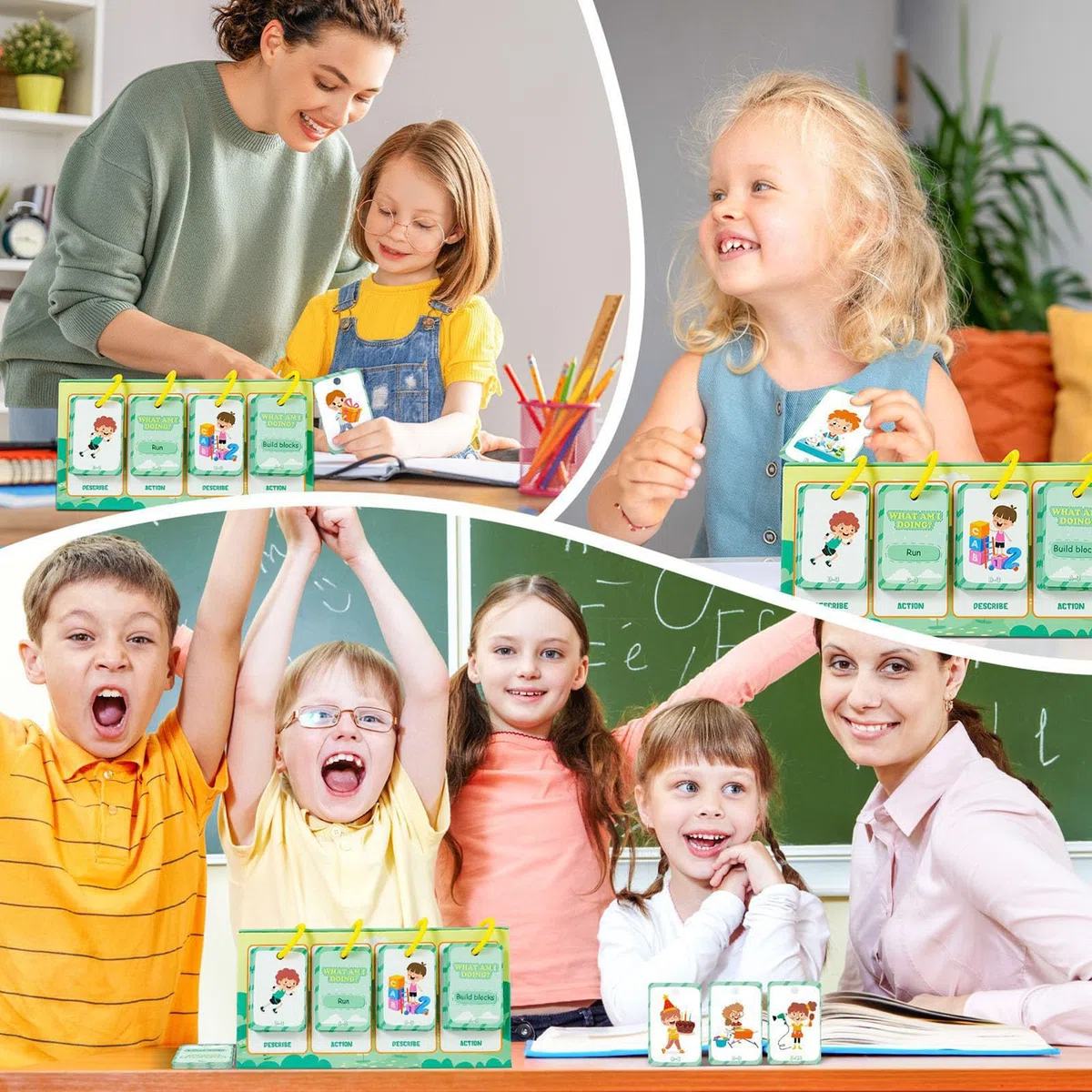 Cartes Flash éducatives, Cartes cognitives comportementales pour Les | Cartes d'apprentissage de l'action de l'action de l'action - Jouet éducatif précoce sûr et inodore pour Noël, la journée des, l'