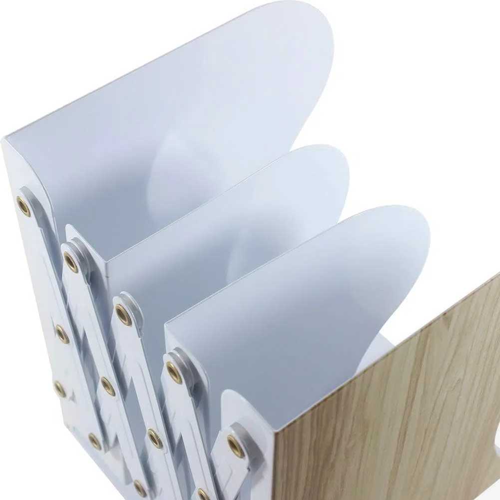 DIFIT Serre Livre, Serre-Livres Extensible, Métal Serre Livres, 1 Pièce Reglable Cale Livre, Presse Livre pour Étagère, Bloc Livre Lourd pour Les Bibliothèque/Les Bureaux(Imitation du Grain De Bois)