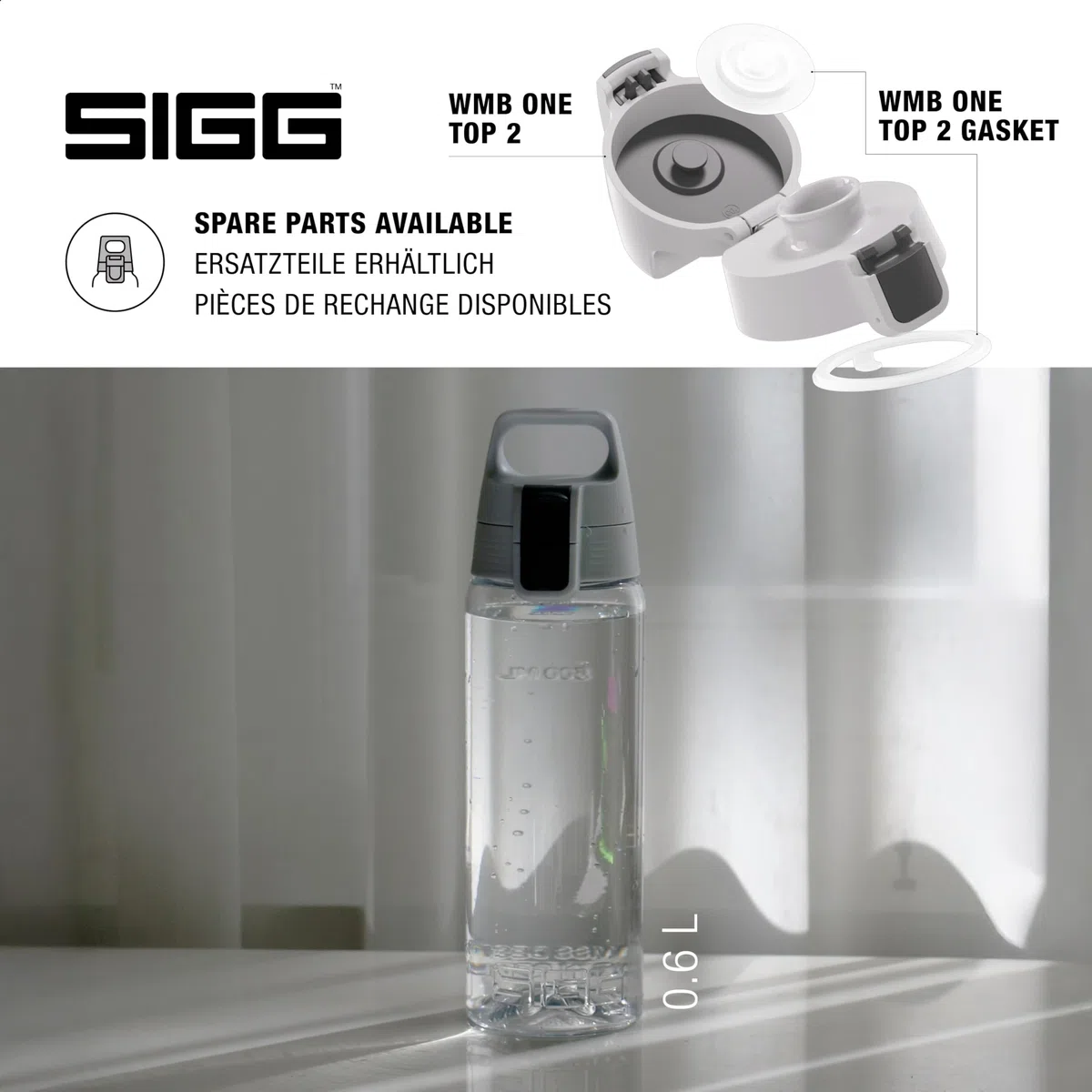Sigg - Gourde Tritan - Total Color ONE - Convient Aux Boissons Gazeuses - Lavage Au Lave-Vaisselle - Étanche & Poids Plume - Sans BPA - 0,6L / 1L