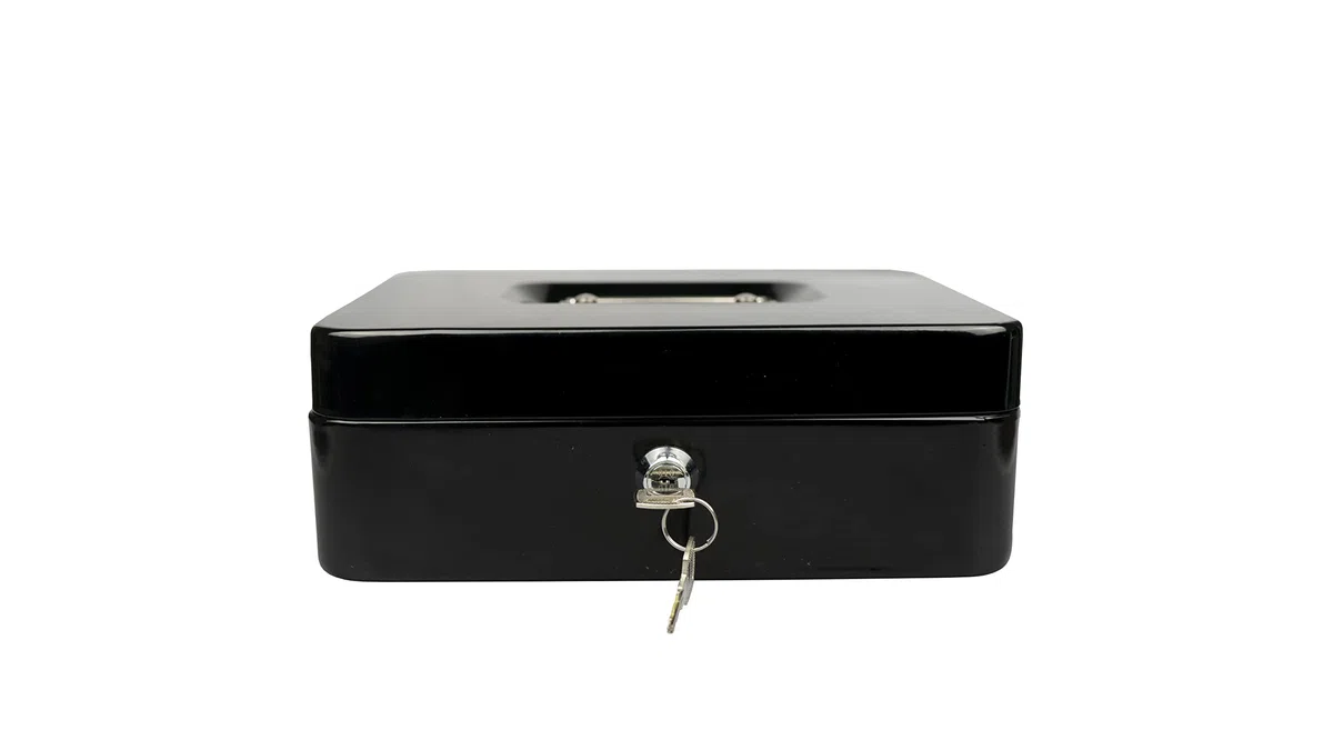 Hyfive 6" Acier Noir Argent Petite caisse de sécurité porte-clés de sécurité avec bac &