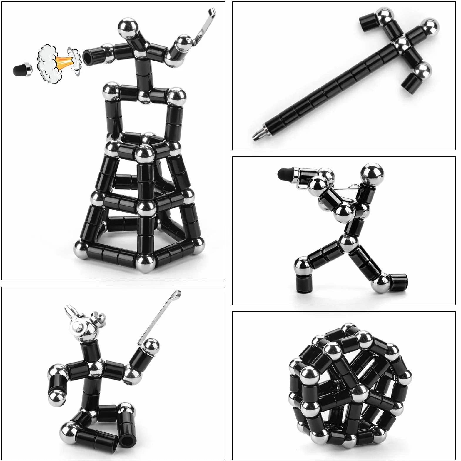 Tigerhu Stylo Magnétique, Stylomagnet à Bille, Strato Pen, Fidget Pen, Créatif Drôle, Aimanté - Cadeau de Fête des Pères