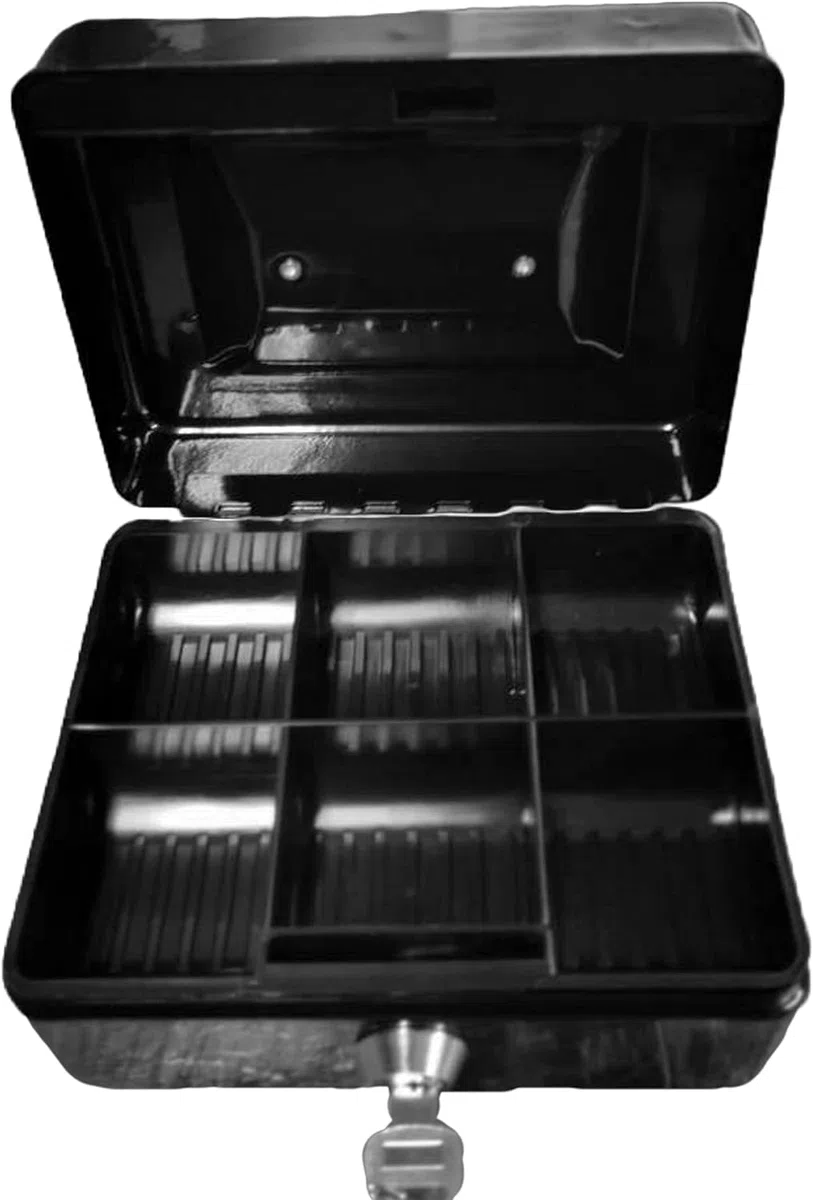 Hyfive 6" Acier Noir Argent Petite caisse de sécurité porte-clés de sécurité avec bac &