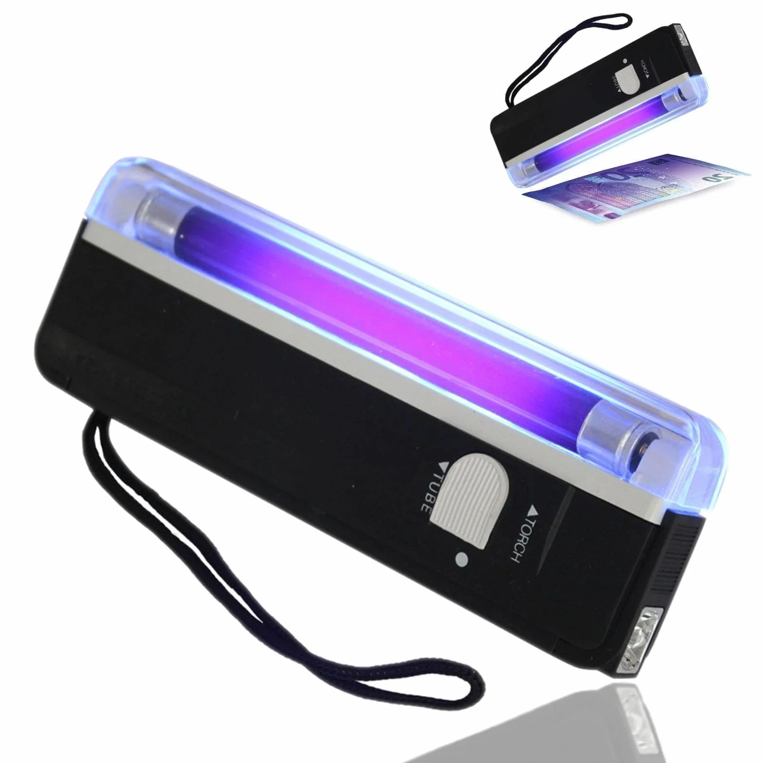 Agatige Détecteur Faux Billets Mini Poche, Détecteur Faux Billets Portable Afin Vérifier Billets, Cartes Bancaires Et ID Détecteur UV Pour Nouveaux Billets Détecteur Lampe UV Vérificateur Magasins