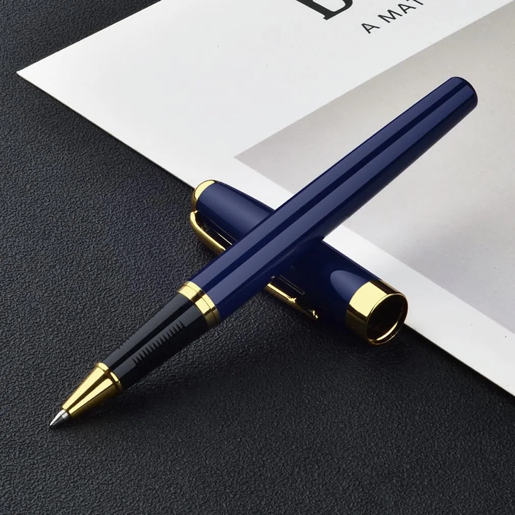 Ensemble de stylos en métal (encre noire), stylo Signature en métal professionnel, ensemble de stylos à encre métallique, stylo Signature d'apparence bleue, stylo à bille
