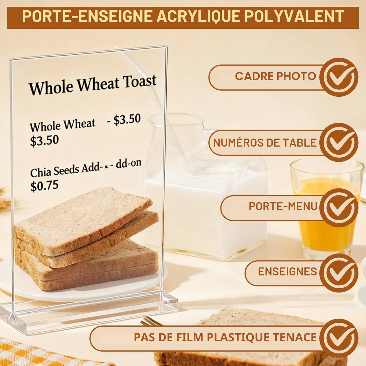 8 Pièces Présentoir de Table A6 Porte Affiche Porte Documents T Acrylique Porte Menu pour Bureau Restaurant Café Boutique Mariage