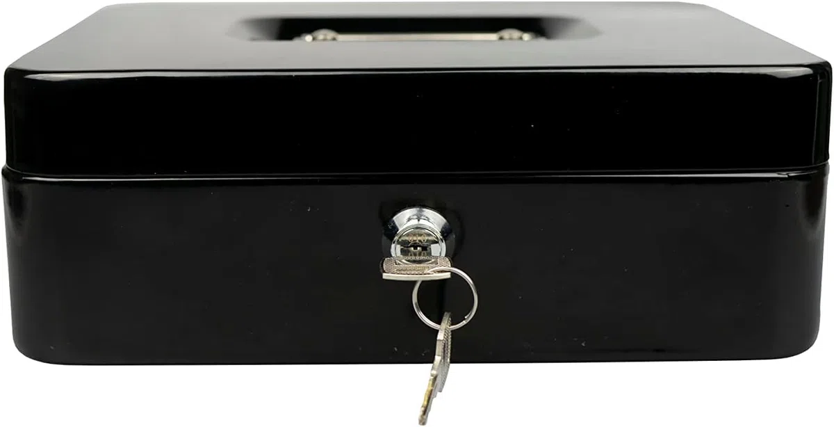 Hyfive 6" Acier Noir Argent Petite caisse de sécurité porte-clés de sécurité avec bac &