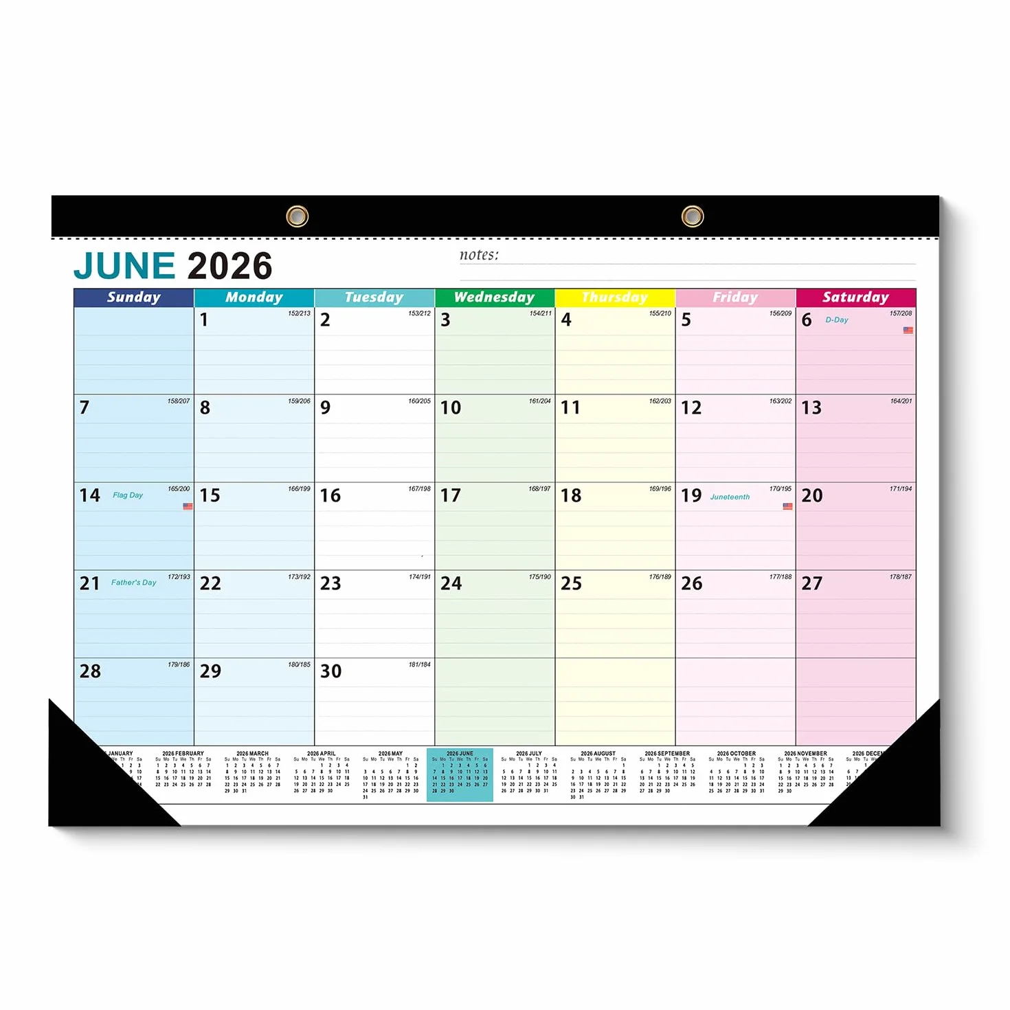 Calendrier Mural Familial 2026-2027 A3 Mensuel Papier 120G