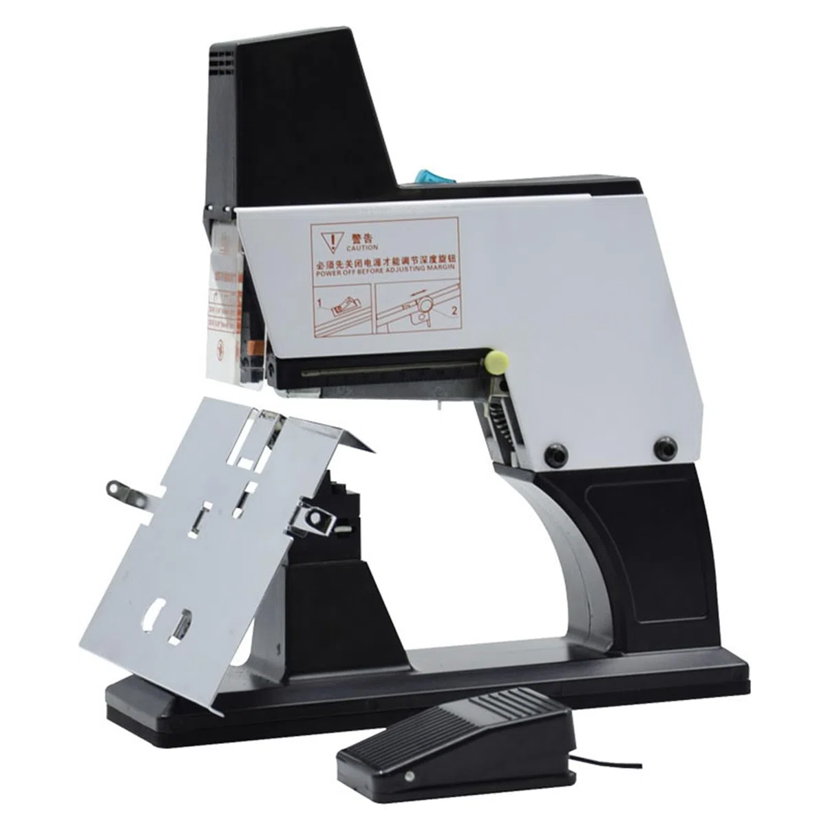 Agrafeuse électrique de bureau, à plat/selle avec pédale, 9 niveaux de réglage, reliure 40 pages, profondeur 100 mm, pour la maison, l'école, le bureau