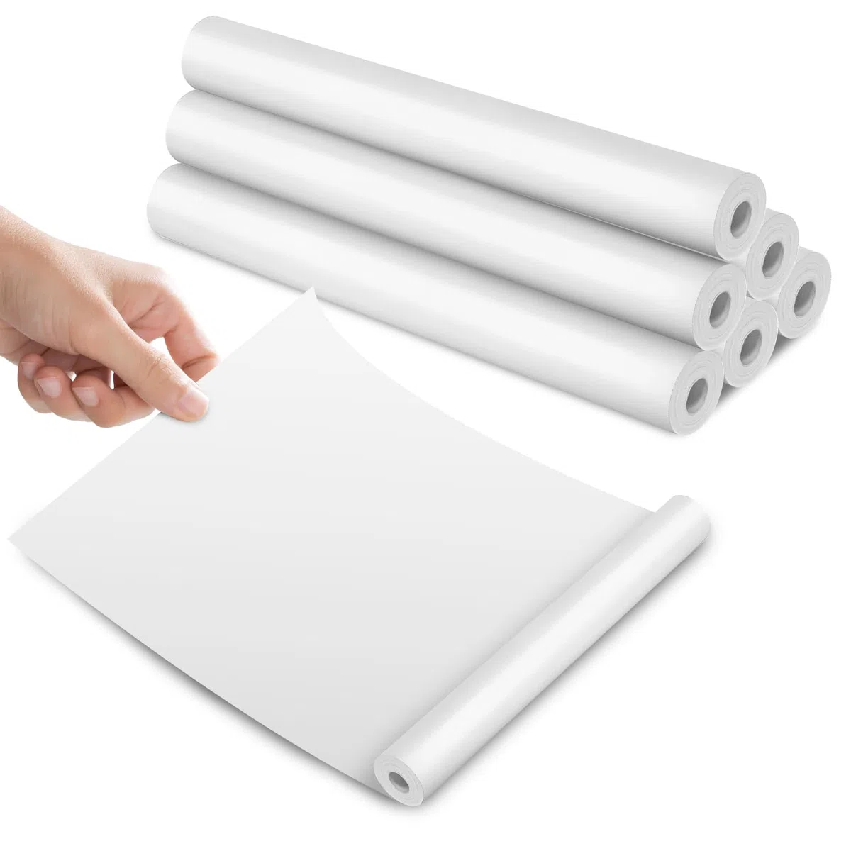 (6 Rouleaux) Papier Thermique A4 Pliable, Papier Imprimante Thermique, Papier Thermique A4, Sans BPA, Séchage Rapide, pour Imprimante Thermique pour Documents, Pages Web et Photos