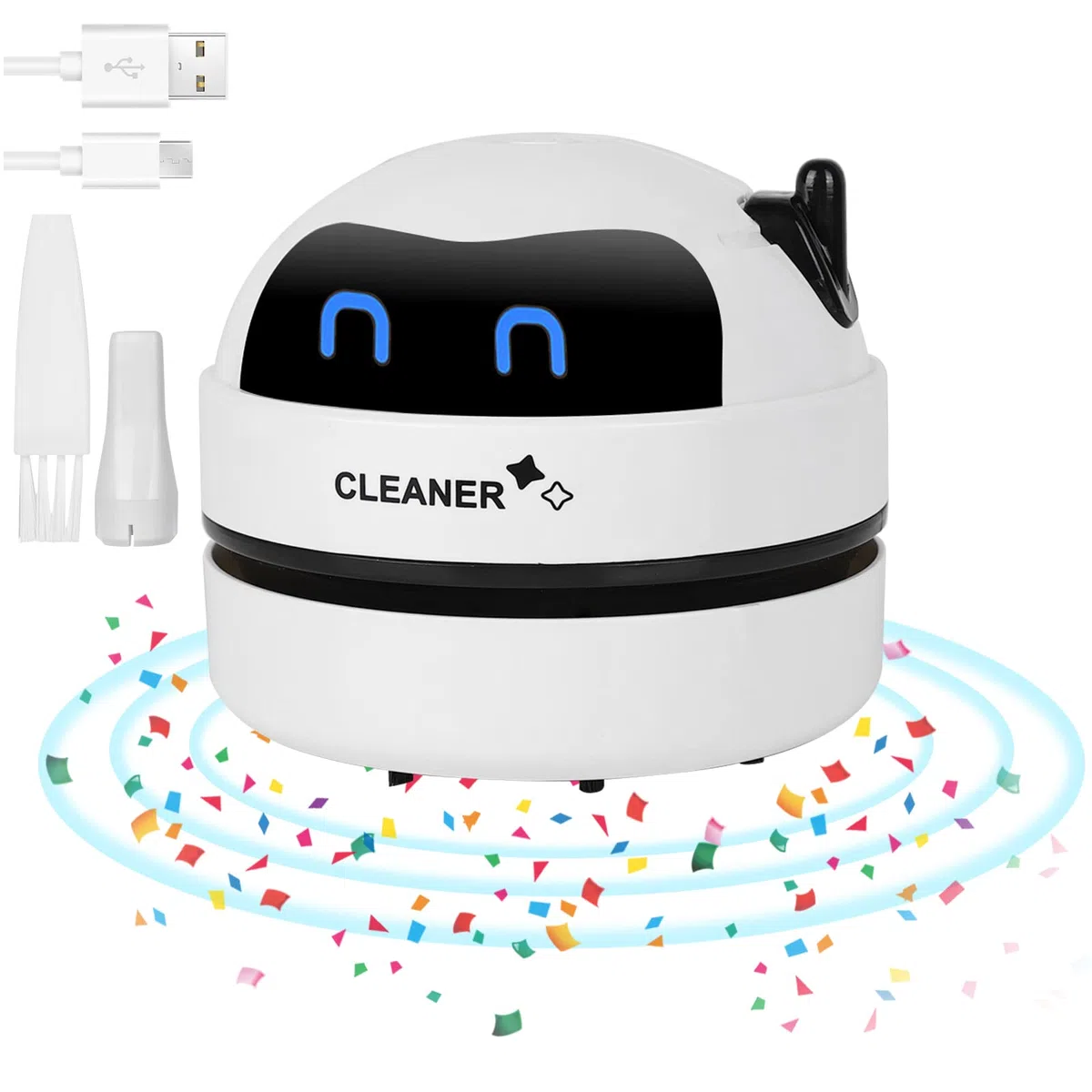 Mini Aspirateur de Table, USB Rechargeable Aspirateur de Bureau Poussière, Portable Mini Aspirateur de Bureau pour Table Bureau Coussin Voiture Clavier, Ramasse Miette, Cadeaux pour Les Enfants