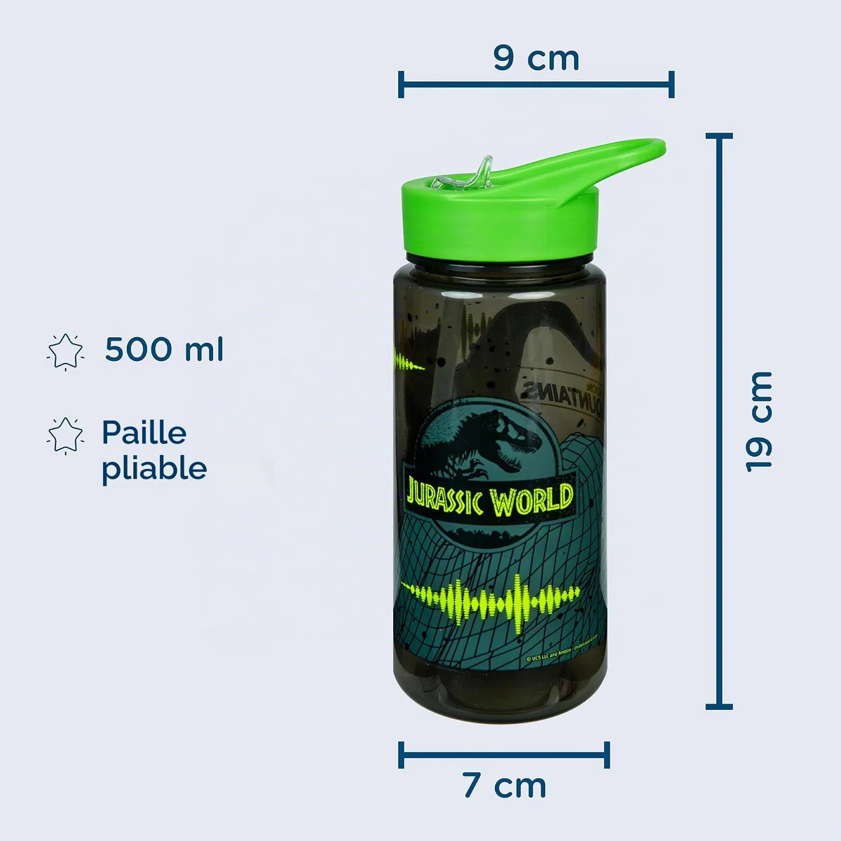 Scooli - Jurassic World Set de Vaisselle pour Enfants - Set composé d'une boîte à Pain et d'une Gourde - idéal pour l'école ou Le Jardin d'enfants - à partir de 4 Ans - en Plastique - sans BPA