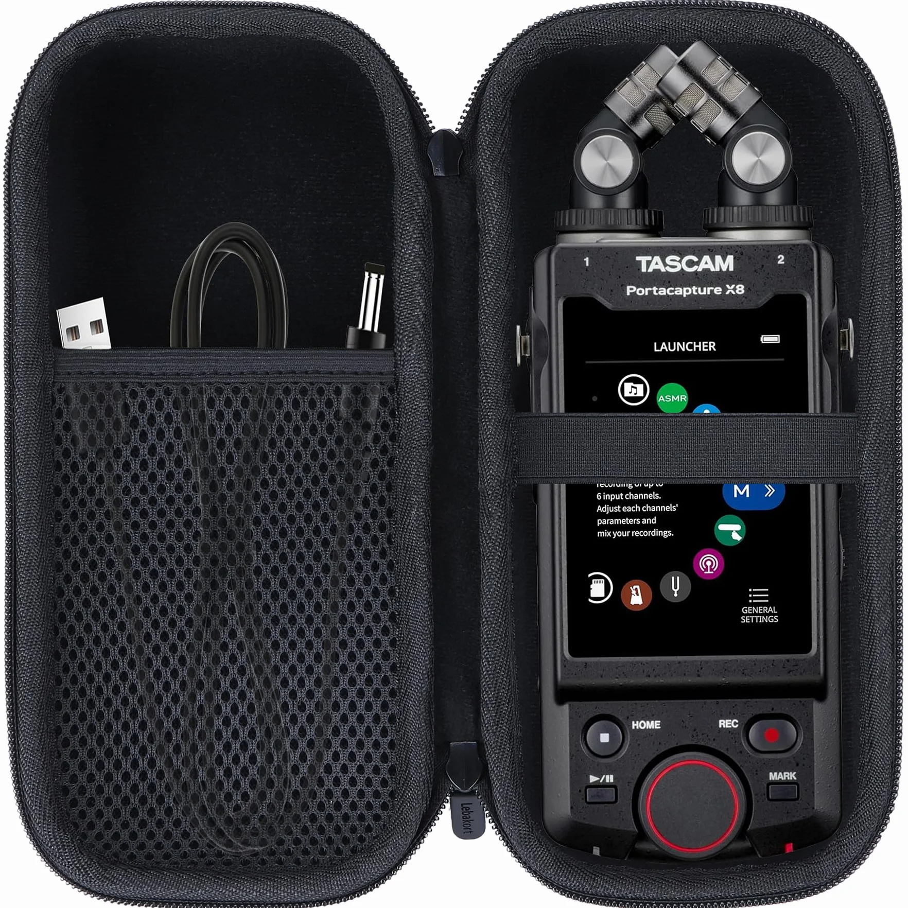 Lebakort Dur Étui Housse Cas pour Tascam Portacapture X8 Enregistreur Portable