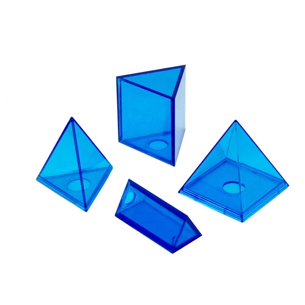hand2mind Blue Power Lot de 12 solides géométriques