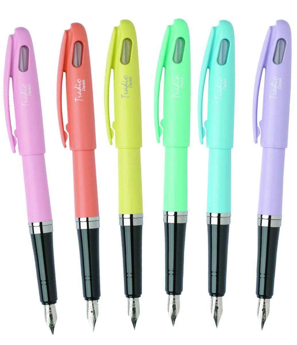 Pentel Tradio Pastel Lot de 12 Stylos Plume Bleu