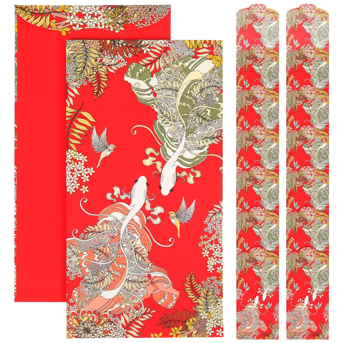 Pochettes Rouges Japonaises pour Argenté, Lot de 20 Enveloppes en Papier, pour Cérémonies de Mariage et Événements Nouvel An
