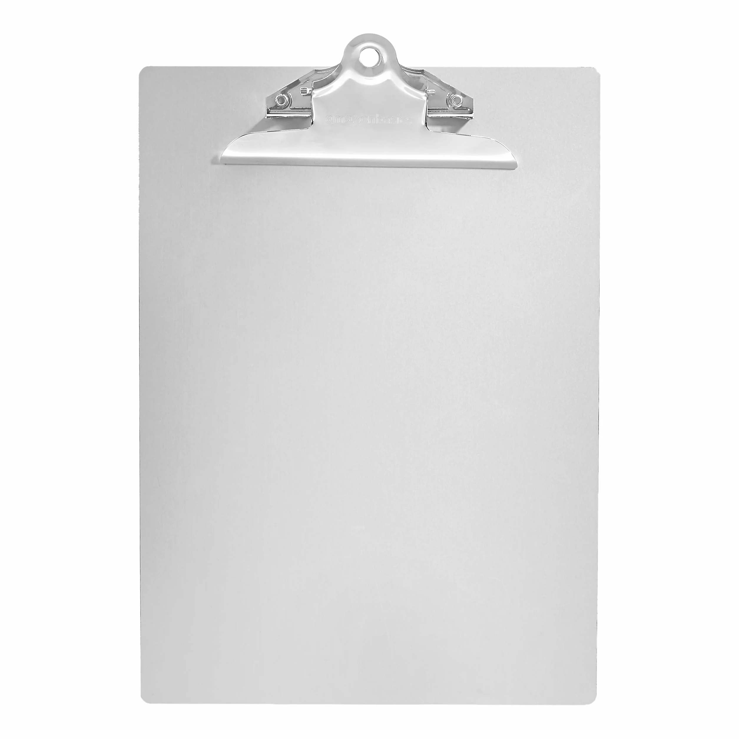 Amazon Basics Lot de 6 porte-blocs à pince standard Aluminium Format A4, Argenté