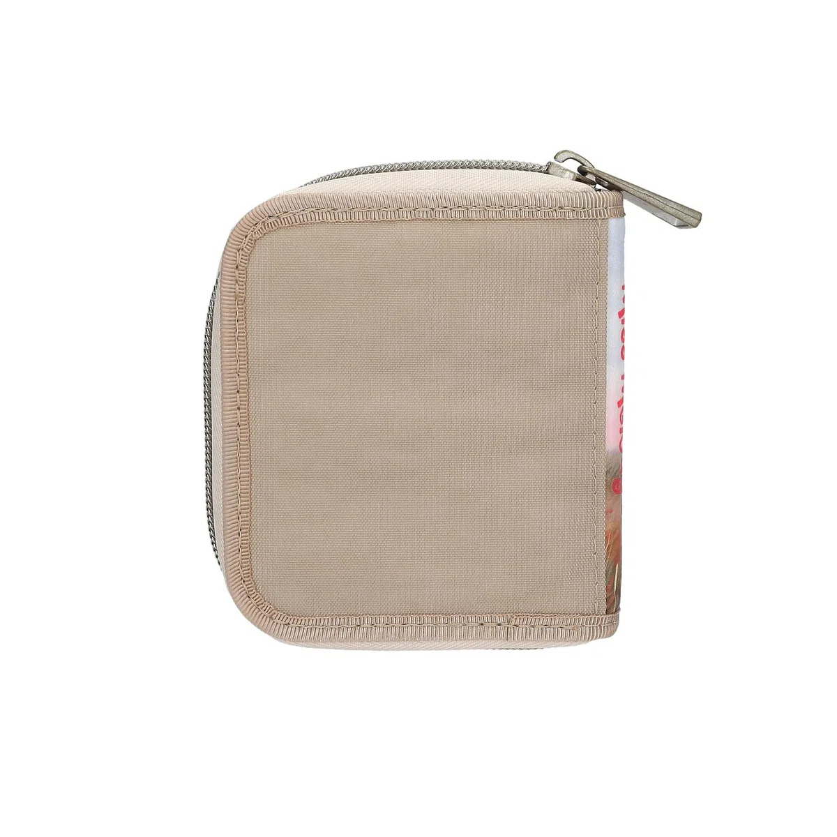 Depesche 13344 Miss Melody Poppy Sand - Porte-Monnaie en Beige et Bleu, avec Motif de Chevaux et de Coquelicots, Porte-Monnaie avec Bouton-Pression