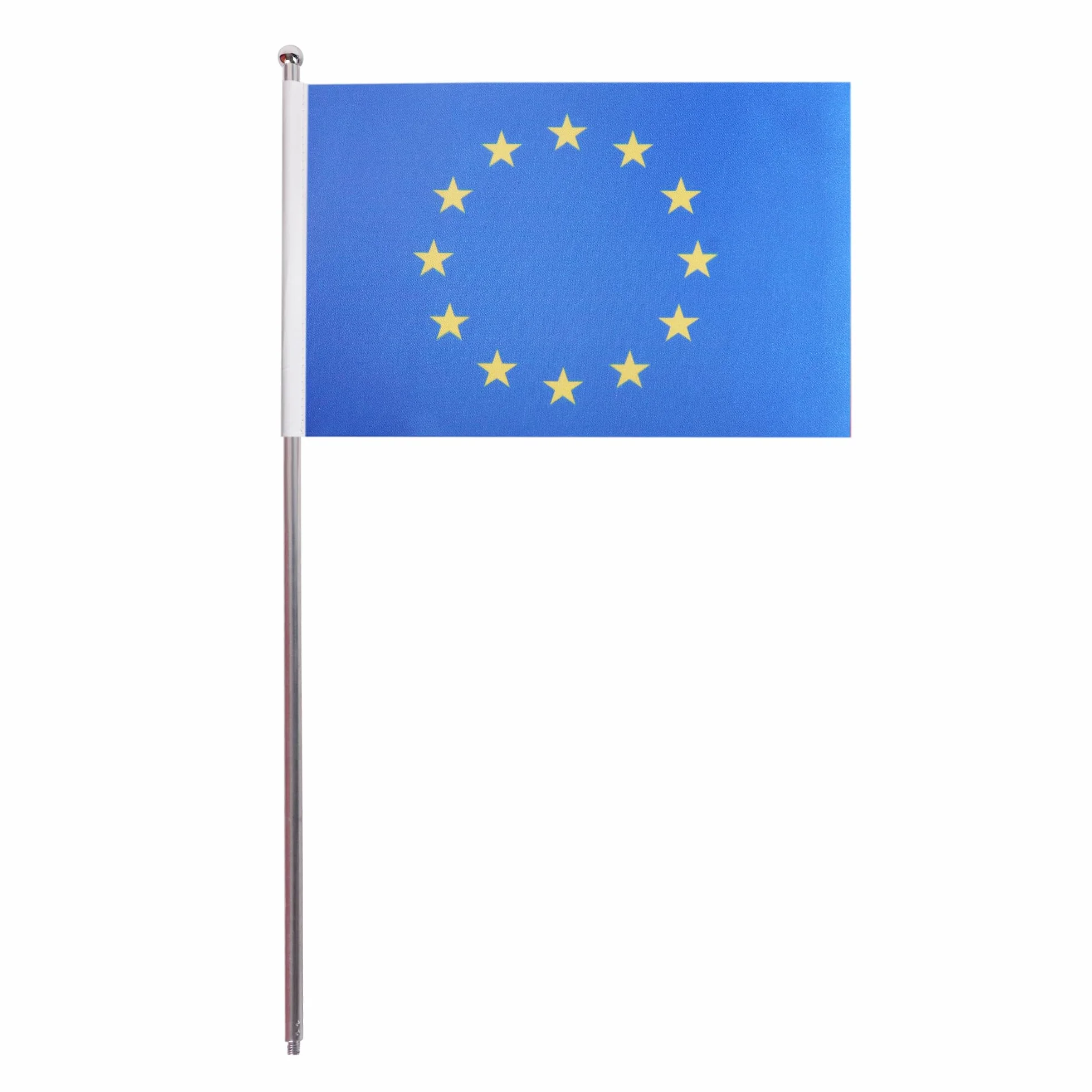 AZ FLAG - Drapeau De Table Europe Prestige - Drapeau Européen - Union Européenne - Ue De Bureau En Satin Avec Hampe De 30cm Et Socle En Métal - 22x15 cm