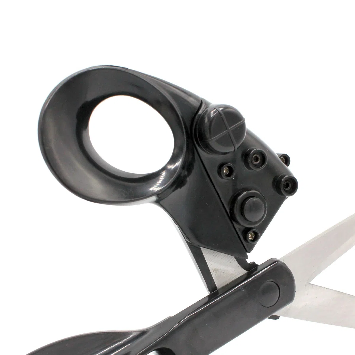 FISHTEC - Ciseaux Laser de Précision - Découpe Droite Guidée par Faisceau - Bouton ON/OFF - Lames Acier Inoxydable - Polyvalents pour Papier Textiles Carton Fin - Poignée Ergonomique Confortable