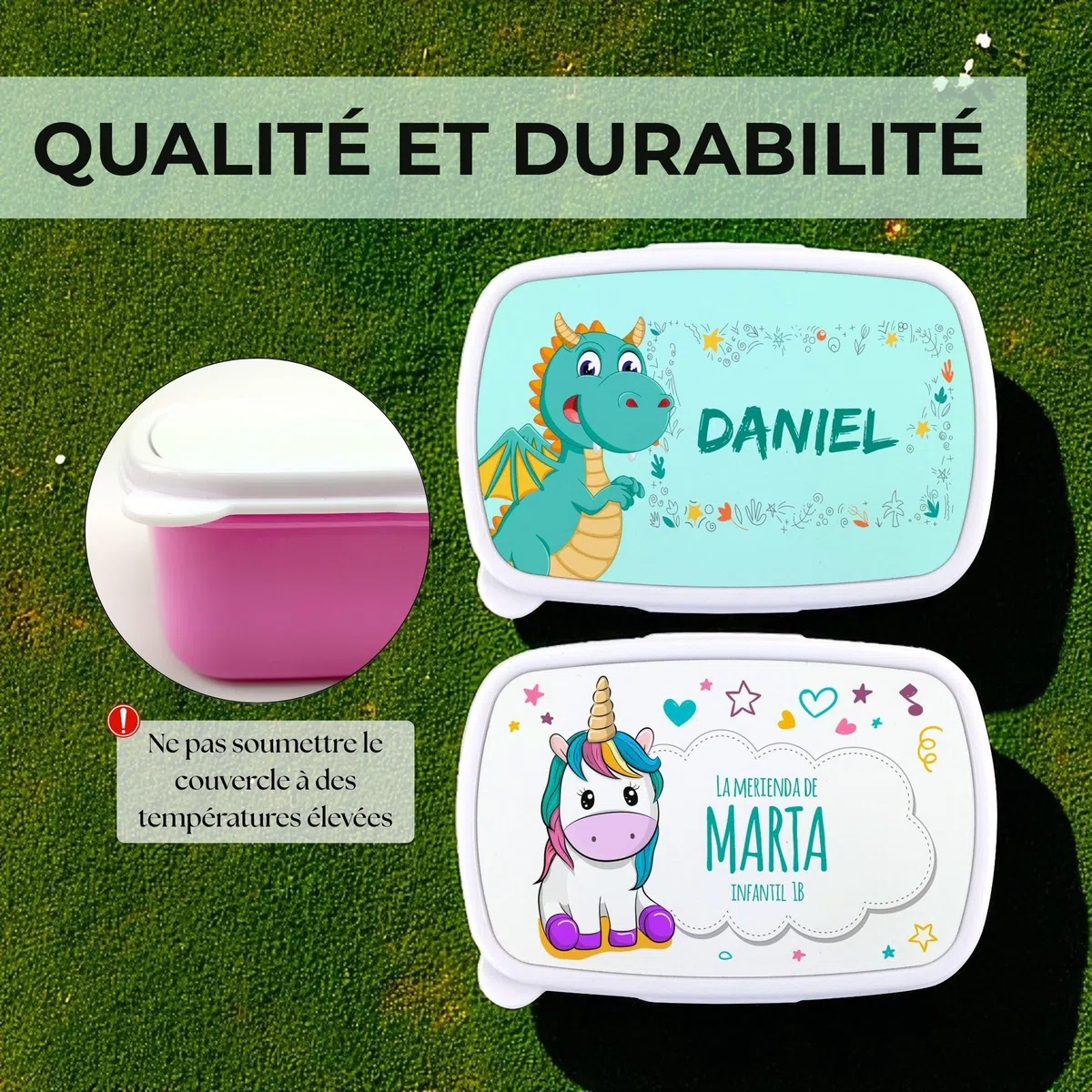 Boîte à goûter pour filles. Boîte à goûter avec nom. Boîte à deyeuner. Boîte à lunch. Convient aux Micro-Ondes et ne Contient BPA, ni phtalates, ni métaux Lourds. Cadeaux personnalisés. PIRATES