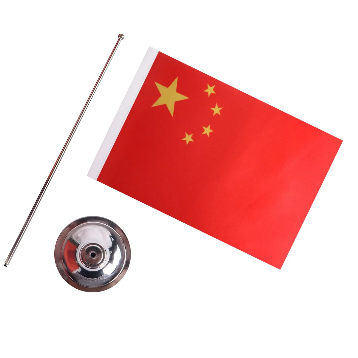 AZ FLAG - Drapeau De Table Chine Prestige - Drapeau Chinois De Bureau En Satin Avec Hampe De 30cm Et Socle En Métal - 22x15 cm