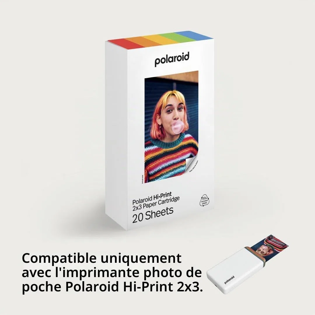 Polaroid Papier Hi·Print - Cartouche de papier 2x3 (20 feuilles)