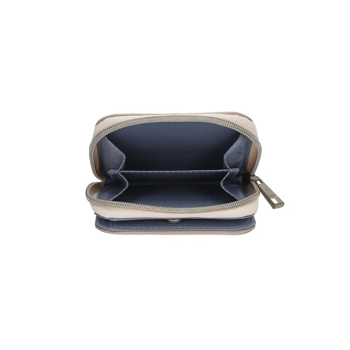 Depesche 13344 Miss Melody Poppy Sand - Porte-Monnaie en Beige et Bleu, avec Motif de Chevaux et de Coquelicots, Porte-Monnaie avec Bouton-Pression