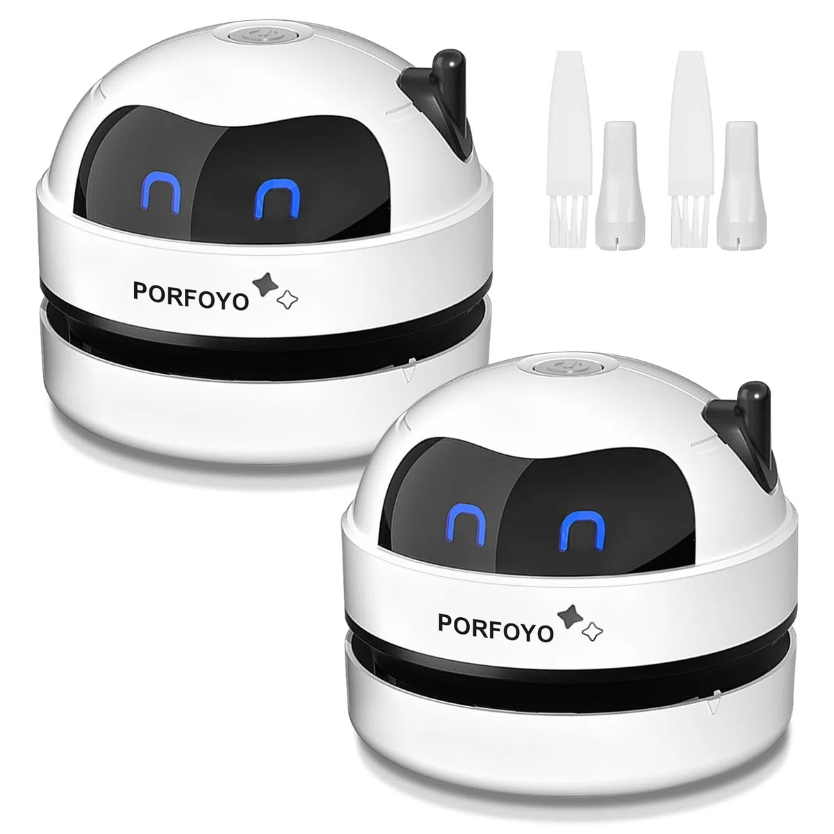 Lot de 2 mini aspirateurs de table, portables, rechargeables par USB, pour bureau, école, maison, bureau